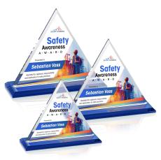 Dresden Full Color Blue Pyramid Crystal Award - Crystal Awards