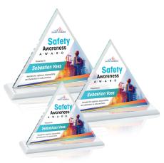 Dresden Full Color White Pyramid Crystal Award - Crystal Awards