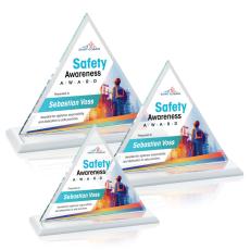 Dresden Full Color White Pyramid Crystal Award - Crystal Awards