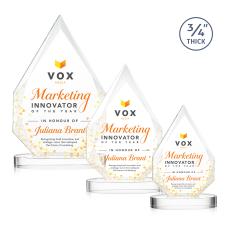 Hawthorne Full Color Clear on Alberton Base Peaks Crystal Award - Crystal Awards