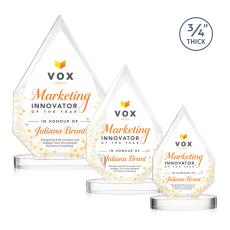 Hawthorne Full Color Clear on Alberton Base Peaks Crystal Award - Crystal Awards