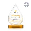 Hawthorne Full Color Amber on Alberton Base Crystal Award