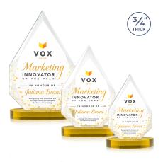 Hawthorne Full Color Gold on Alberton Base Peaks Crystal Award - Crystal Awards