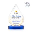 Hawthorne Full Color Blue on Alberton Base Peaks Crystal Award