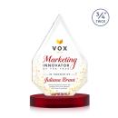 Hawthorne Full Color Red on Alberton Base Peaks Crystal Award