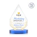 Hawthorne Full Color Sky Blue on Alberton Base Peaks Crystal Award