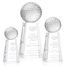 Golf Ball Globe on Novita Base Crystal Award - Globe Awards