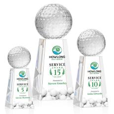 Golf Ball Full Color Globe on Novita Crystal Award - Golf Awards