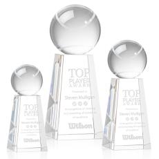 Tennis Ball Globe on Novita Base Crystal Award - Awards and Trophies