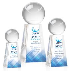 Tennis Ball Full Color Globe on Novita Crystal Award - Full Color Imprint