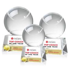 Tennis Ball Full Color Globe on Robson Crystal Award - Full Color Imprint