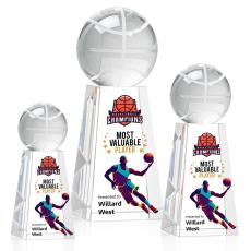 Basketball Full Color Globe on Novita Crystal Award - Globe Awards