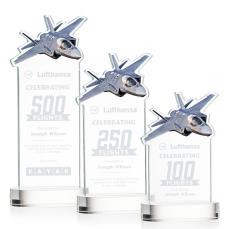 Top Gun Clear on Alberton Base Unique Crystal Award - Crystal Awards