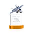 Top Gun Amber on Alberton Base Unique Crystal Award