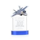 Top Gun Sky Blue on Alberton Base Unique Crystal Award
