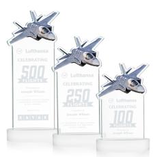 Top Gun White on Alberton Base Unique Crystal Award - Awards and Trophies