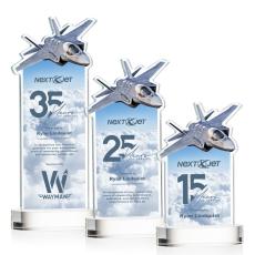 Top Gun Full Color Clear on Alberton Base Unique Crystal Award - Full Color Imprint