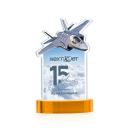 Top Gun Full Color Amber on Alberton Base Unique Crystal Award