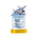 Top Gun Full Color Gold on Alberton Base Unique Crystal Award
