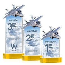 Top Gun Full Color Gold on Alberton Base Unique Crystal Award - Awards and Trophies