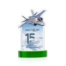 Top Gun Full Color Green on Alberton Base Unique Crystal Award