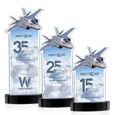 Top Gun Full Color Black on Alberton Base Unique Crystal Award - Full Color Imprint