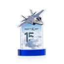 Top Gun Full Color Blue on Alberton Base Unique Crystal Award