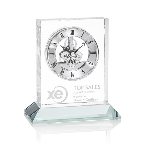 Corporate Gifts - Clocks - Ashland Clock on Base - Silver Dial