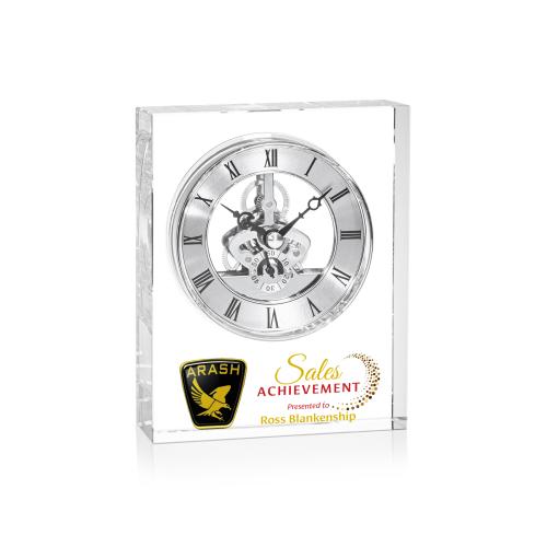 Corporate Gifts - Clocks -  Ashland Silver Full Color Clock