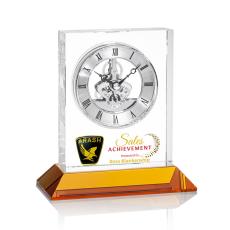 Ashland Full Color Clock on Base - Silver Dial - Corporate Gifts