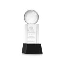 Pickleball Black on Belcroft Base Globe Crystal Award