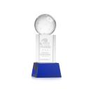 Pickleball Blue on Belcroft Base Globe Crystal Award