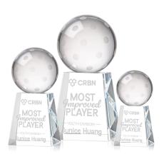 Pickleball Globe on Celestina Base Crystal Award - Globe Awards