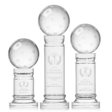 Pickleball Globe on Colverstone Base Crystal Award - Awards and Trophies