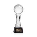 Pickleball Black on Grafton Base Globe Crystal Award