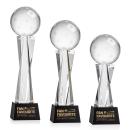 Pickleball Black on Grafton Base Globe Crystal Award