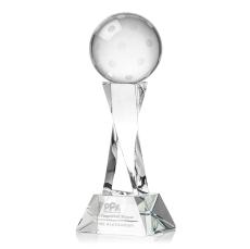 Pickleball Clear on Langport Base Globe Crystal Award - Crystal Awards