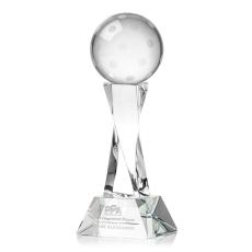 Pickleball Clear on Langport Base Globe Crystal Award - Awards and Trophies