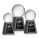 Pickleball Globe on Tall Marble Base Crystal Award