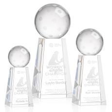 Pickleball Globe on Novita Base Crystal Award - Crystal Awards