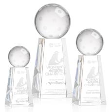 Pickleball Globe on Novita Base Crystal Award - Globe Awards