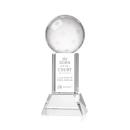 Pickleball Clear on Stowe Base Globe Crystal Award