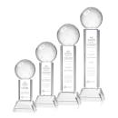 Pickleball Clear on Stowe Base Globe Crystal Award