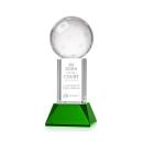 Pickleball Green on Stowe Base Globe Crystal Award