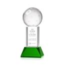 Pickleball Green on Stowe Base Globe Crystal Award