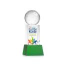 Pickleball Full Color Green on Belcroft Base Globe Crystal Award