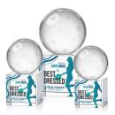 Pickleball Full Color Globe on Granby Base Crystal Award