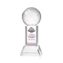 Pickleball Full Color Clear on Stowe Base Globe Crystal Award