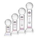 Pickleball Full Color Clear on Stowe Base Globe Crystal Award