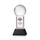 Pickleball Full Color Black on Stowe Base Globe Crystal Award